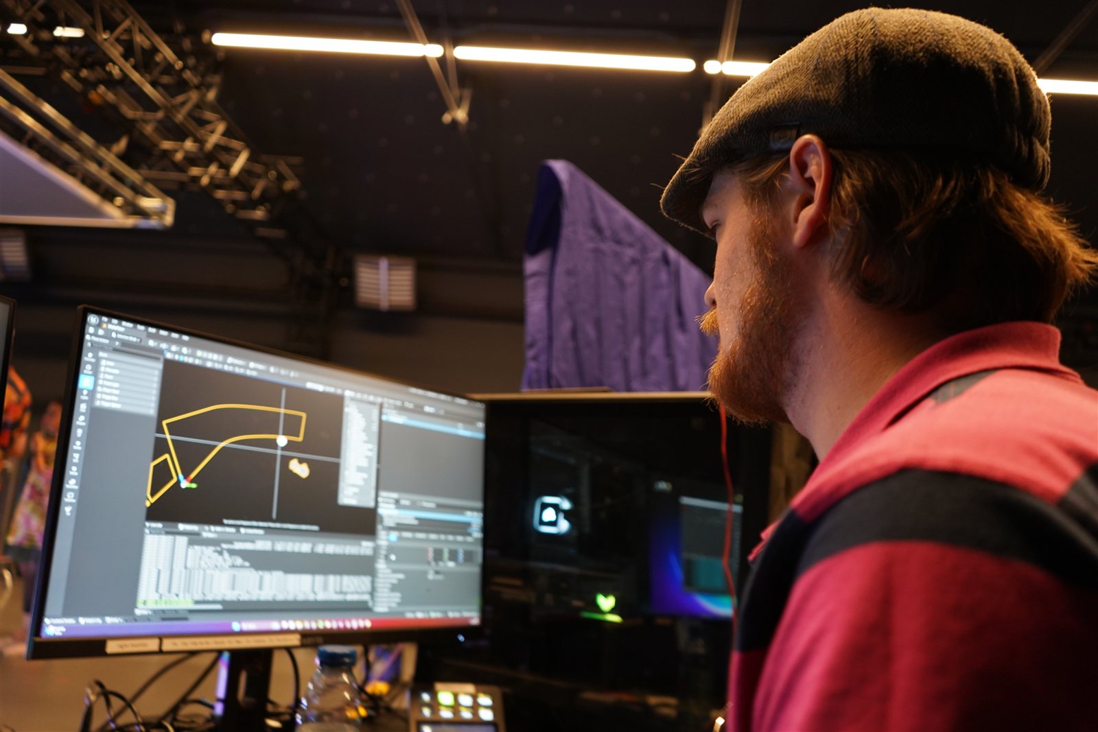 James working in Unreal Engine on an LED volume stage