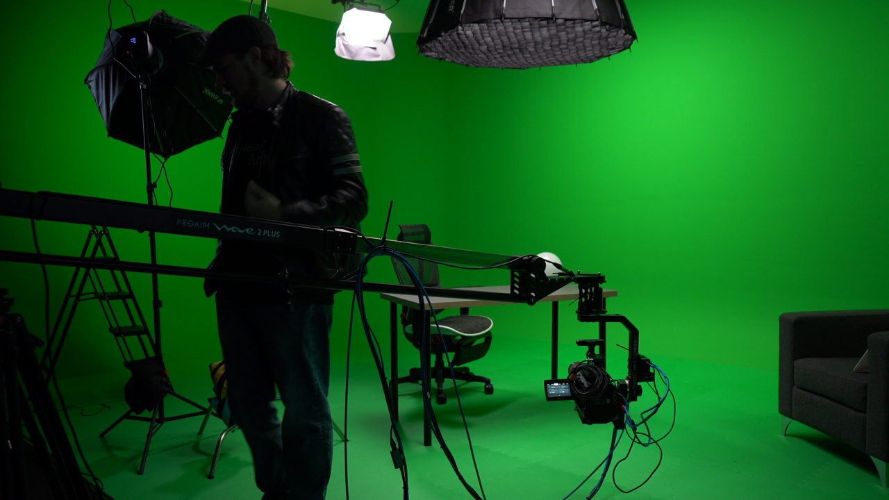 Behind the scenes in the studio